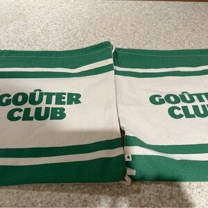 NWOT Sezane Gouter Club petite drawstring gym bag SET OF TWO